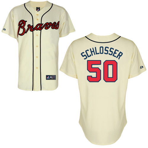 Gus Schlosser #50 mlb Jersey-Atlanta Braves Women's Authentic Alternate 2 Cool Base Baseball Jersey
